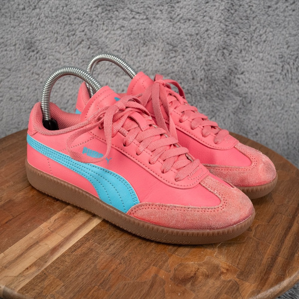 PUMA WOMENS CLUB II ERA Low Pink & Aqua Sneaker Shoe Size 6